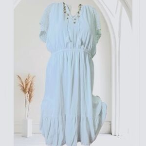 Old Navy White Ruffled Tiered Sundress